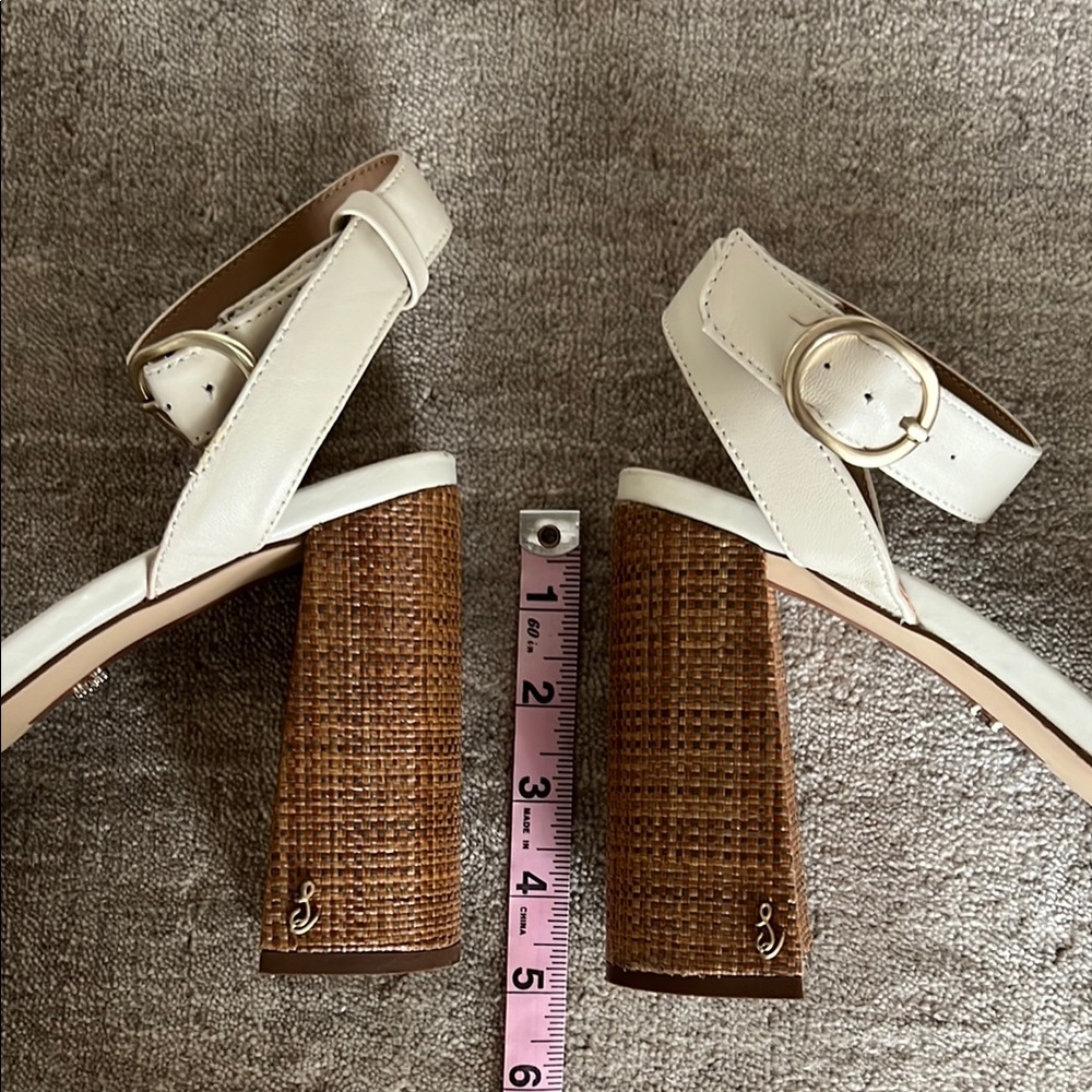 Sam Edelman Nolita Criss Cross Front Ankle Strap-Ivory Platform Sandal size 8.5 - Picture 5 of 10
